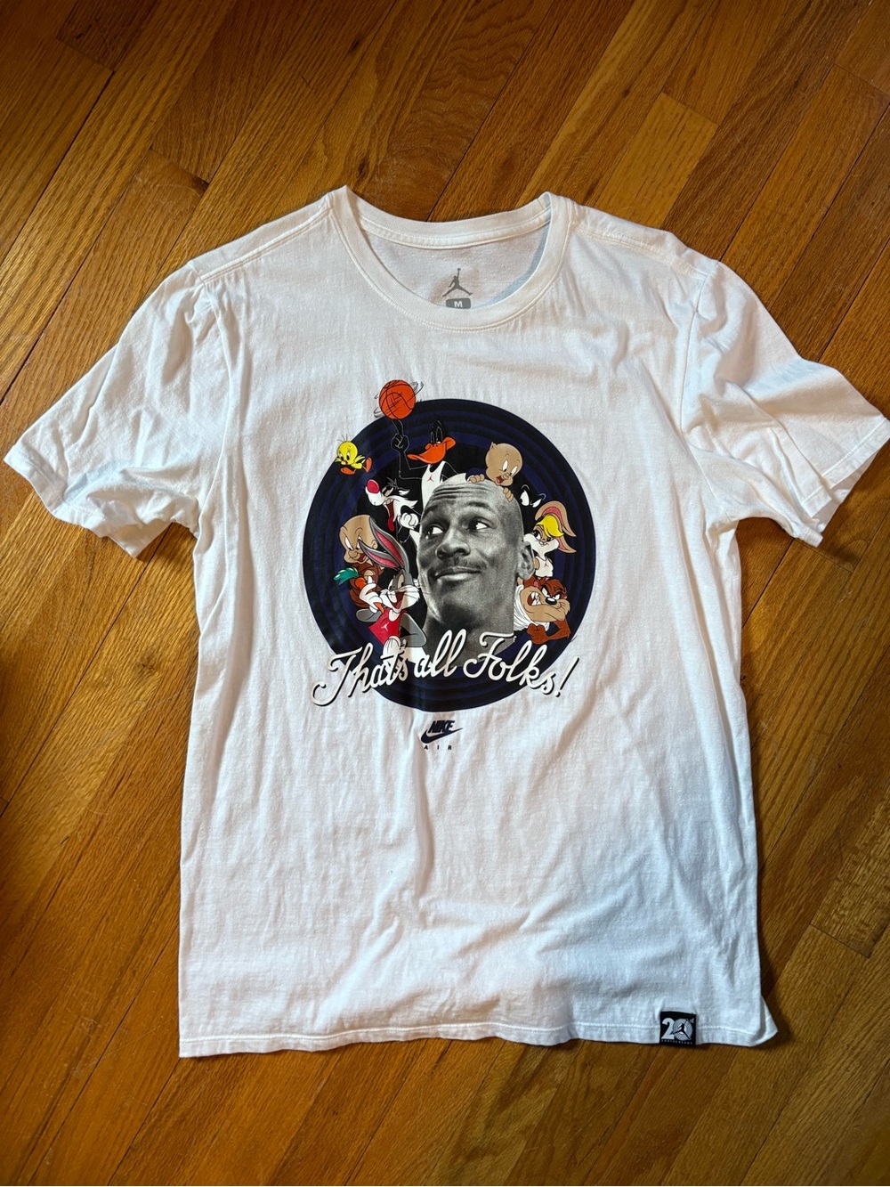 Jordan x Looney Tunes White 'That's All Folks' Graphic T-Shirt